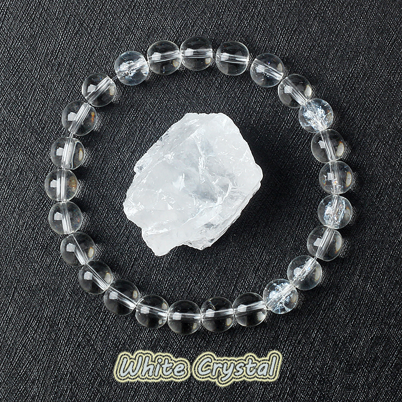 Yoga Fitness Tracker - Genuine Clear Quartz Bead Bracelet Women
