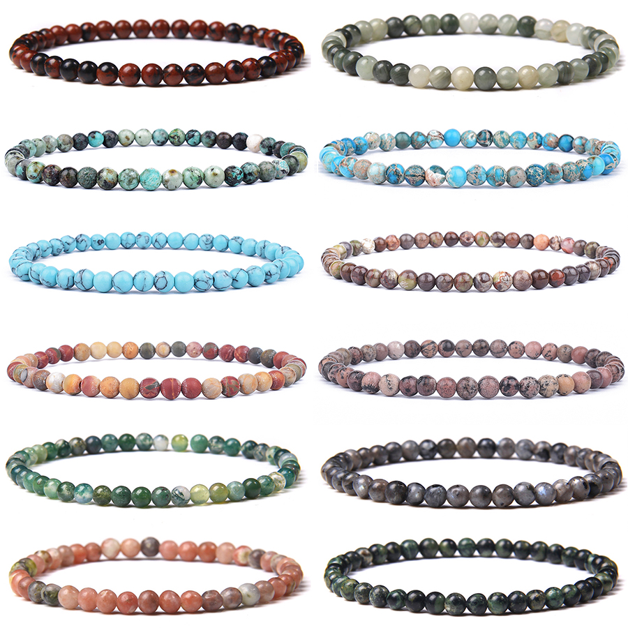 Yoga Fitness Tracker - New 4/6mm Beads Women Bracelet Natural