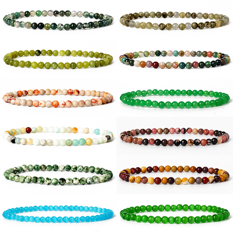 Yoga Fitness Tracker - Natural Stone Bracelets Men 4mm 6mm
