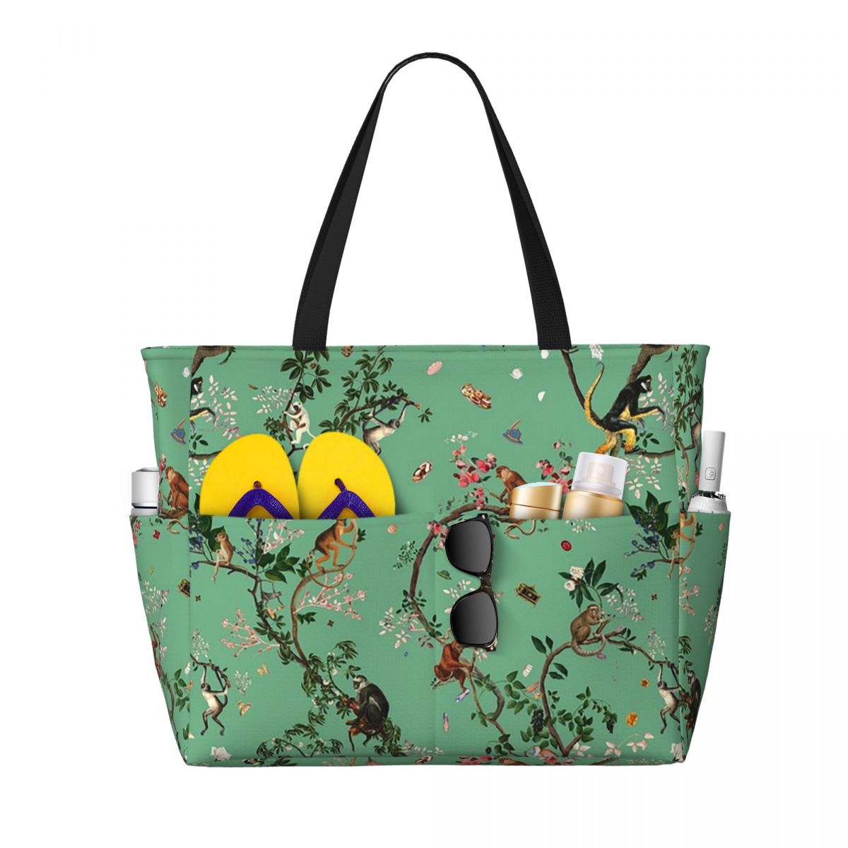 Monkey World Green Beach Tote  - Yoga Fitness World บทวิจารณ์และราคา