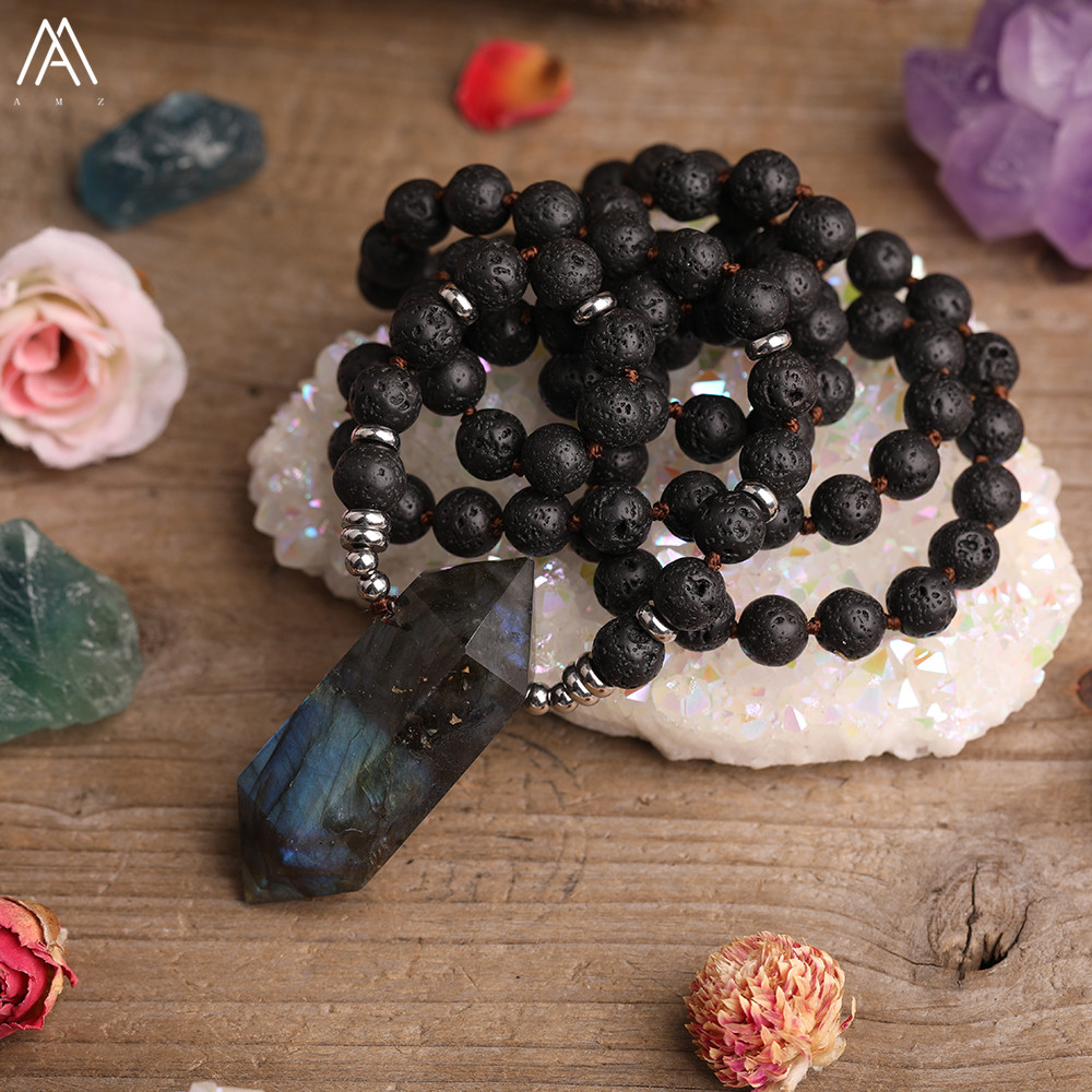 Natural Flash Labradorite Ston - Yoga Fitness Tracker บทวิจารณ์และราคา