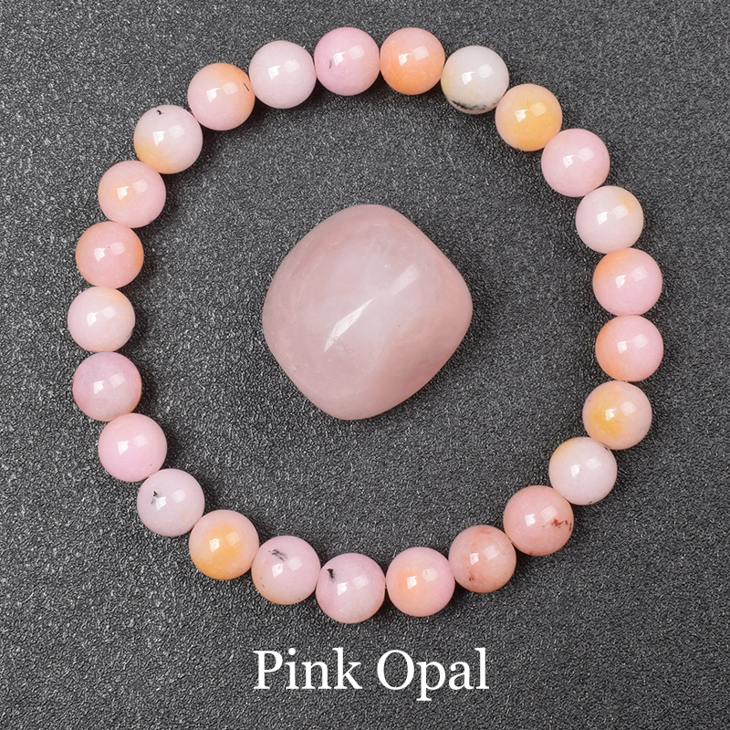Natural Stone Pink Opal Beads  - Yoga Fitness Tracker บทวิจารณ์และราคา