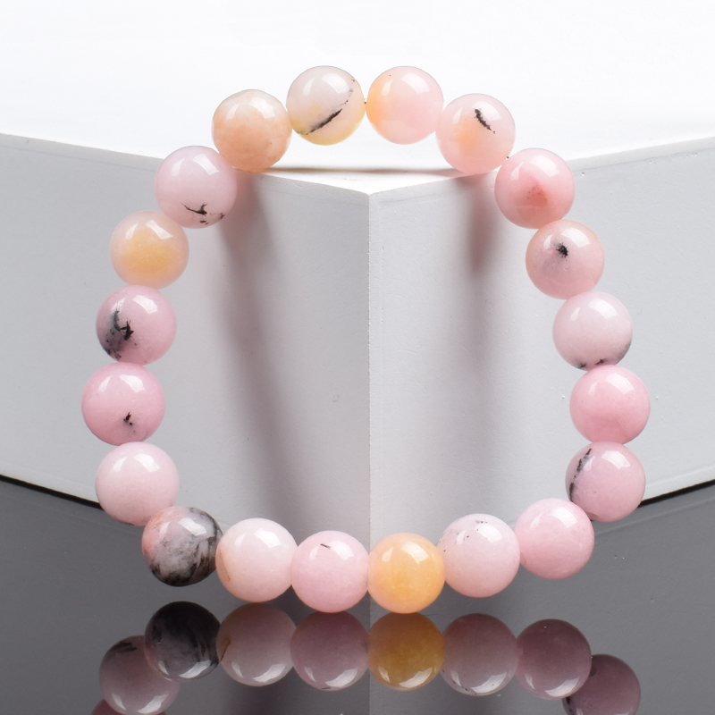 Natural Stone Pink Opal Beads  - Yoga Fitness Tracker บทวิจารณ์และราคา