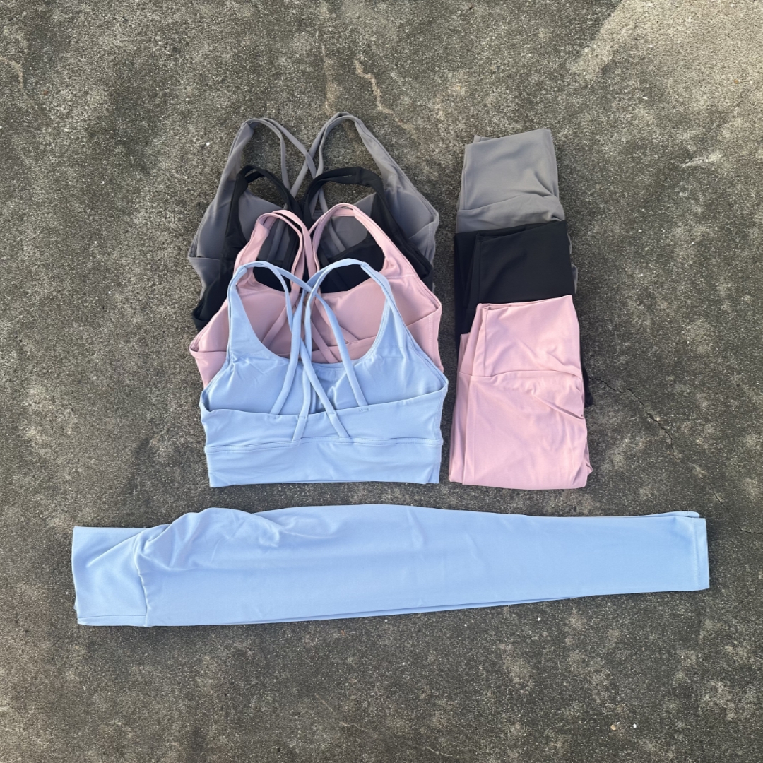 Solid Color Gym Yoga Set Leggi - Yoga Fitness Zumba บทวิจารณ์และราคา