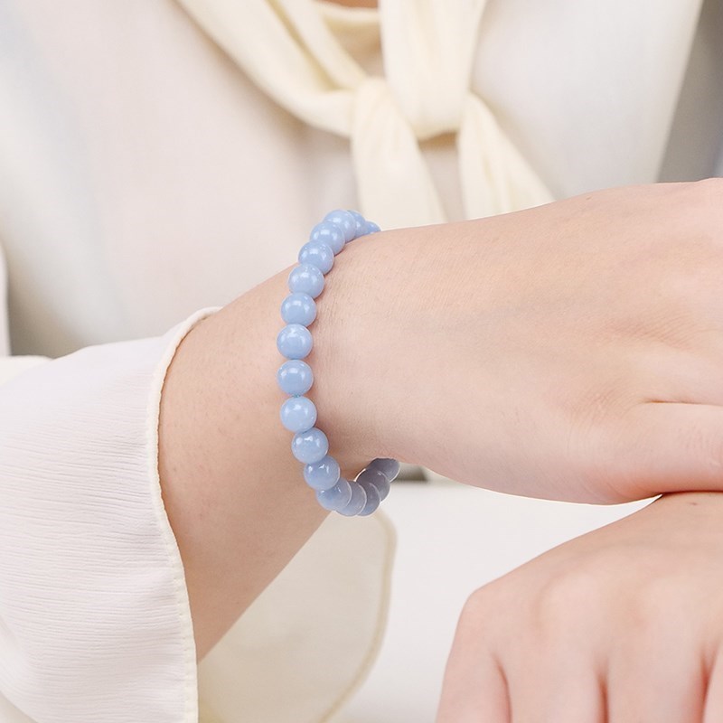 JD Natural Stone Blue Angelite - Yoga Fitness Tracker บทวิจารณ์และราคา