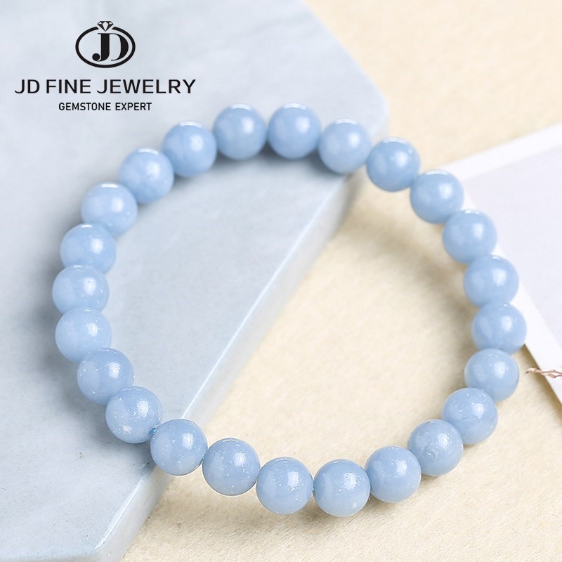 JD Natural Stone Blue Angelite - Yoga Fitness Tracker บทวิจารณ์และราคา