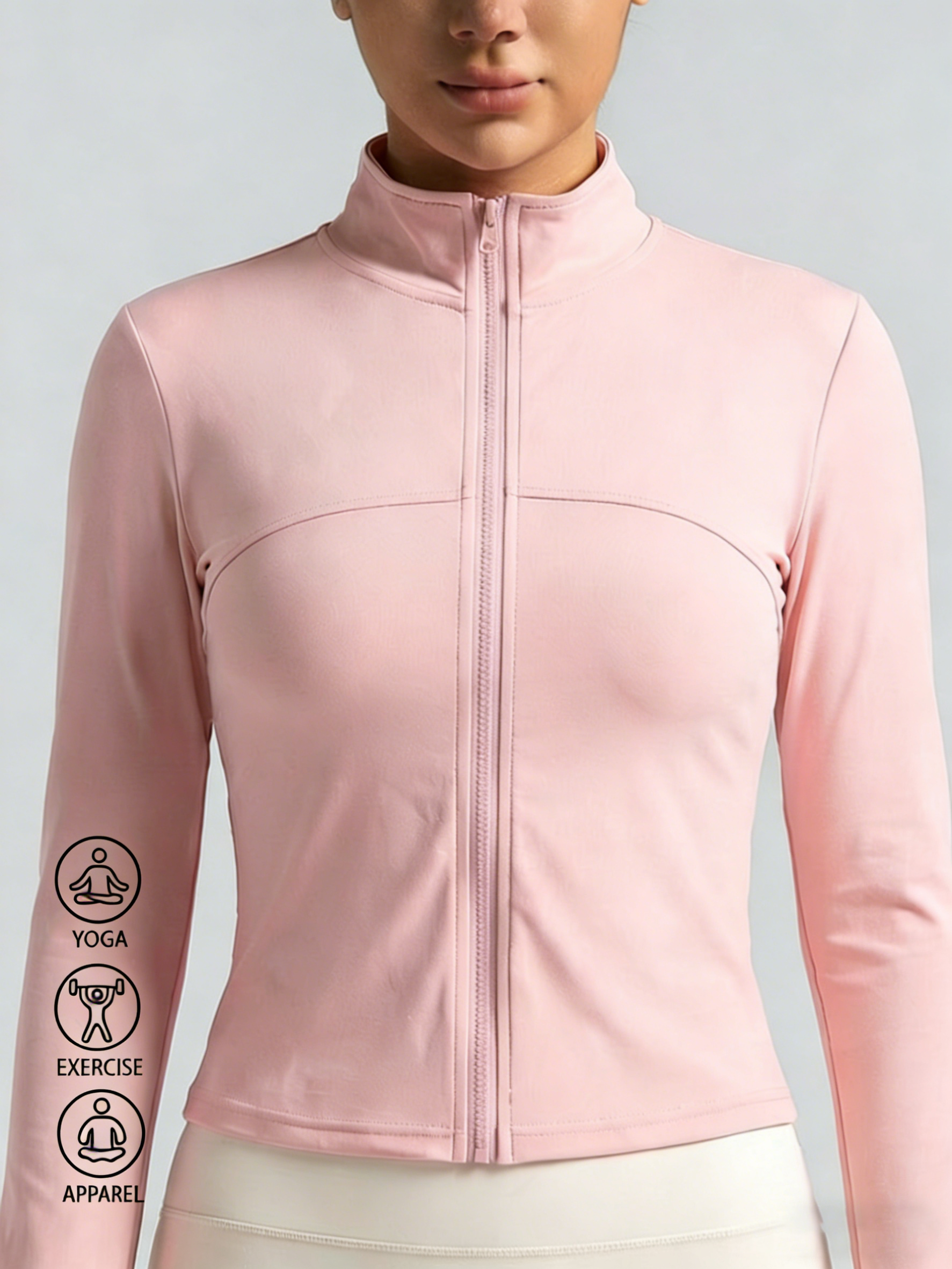 New Women Light pink Yoga Coat - Yoga Fitness Women บทวิจารณ์และราคา