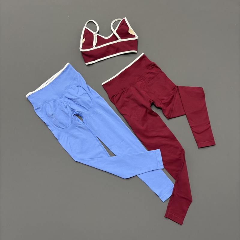 2 Pcs Sports Set Seamless Cont - Yoga Fitness Zumba บทวิจารณ์และราคา