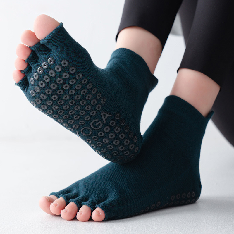 Yoga Socks Half Toe Anti-Slip  - Yoga Fitness Gym บทวิจารณ์และราคา