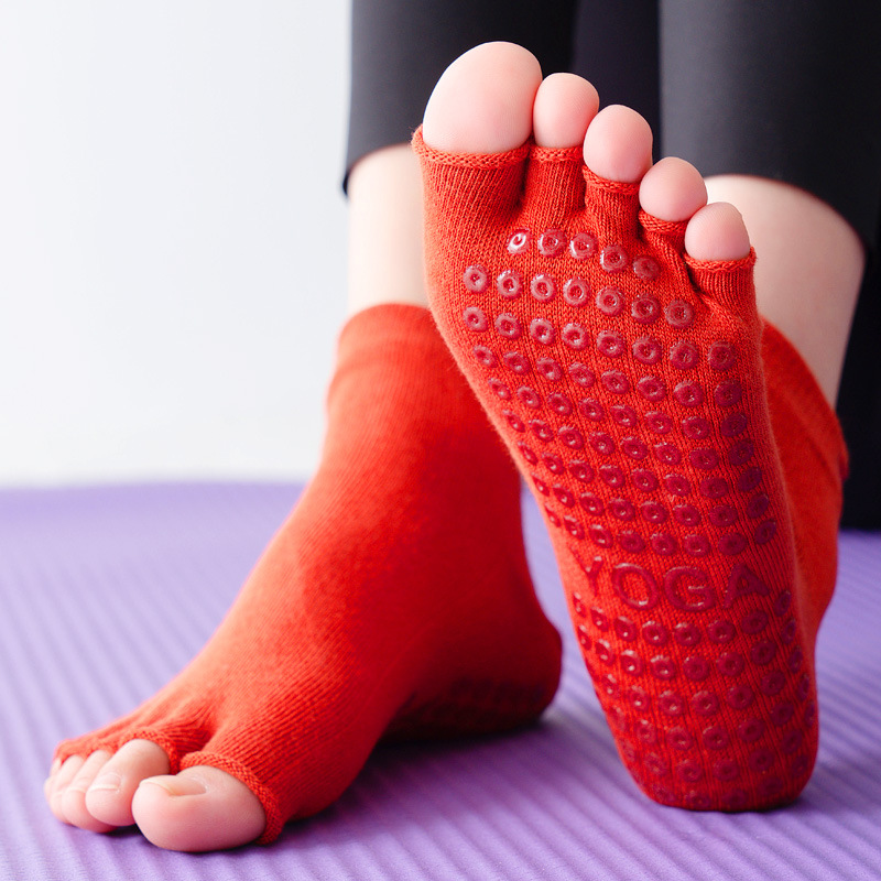 Yoga Socks Half Toe Anti-Slip  - Yoga Fitness Gym บทวิจารณ์และราคา