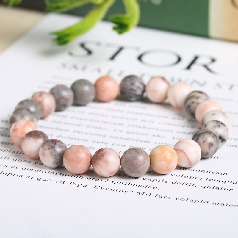 JD Natural Pink Zebra Jasper S - Yoga Fitness Tracker บทวิจารณ์และราคา