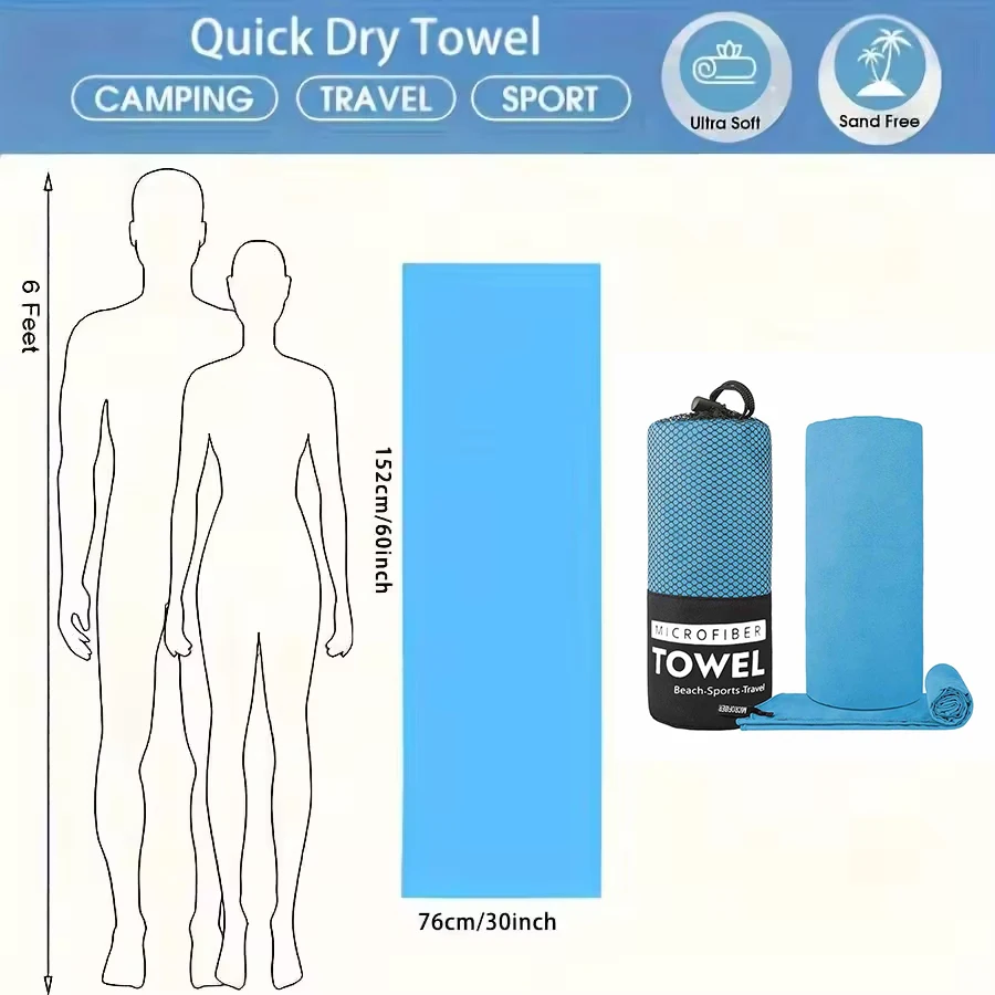 1PC Sports Microfiber Quick Dr - Yoga Fitness Gym บทวิจารณ์และราคา