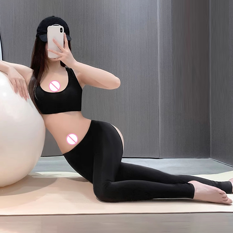 Erotic Butt Exposing Leggings  - Yoga Fitness Zumba บทวิจารณ์และราคา