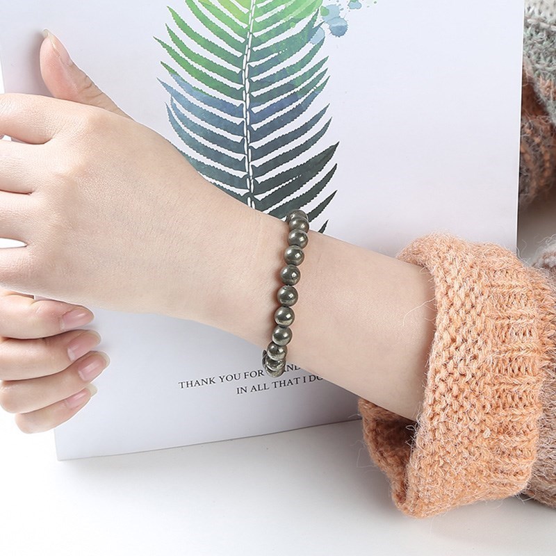 JD Natural Pyrite Bead Bracele - Yoga Fitness Tracker บทวิจารณ์และราคา