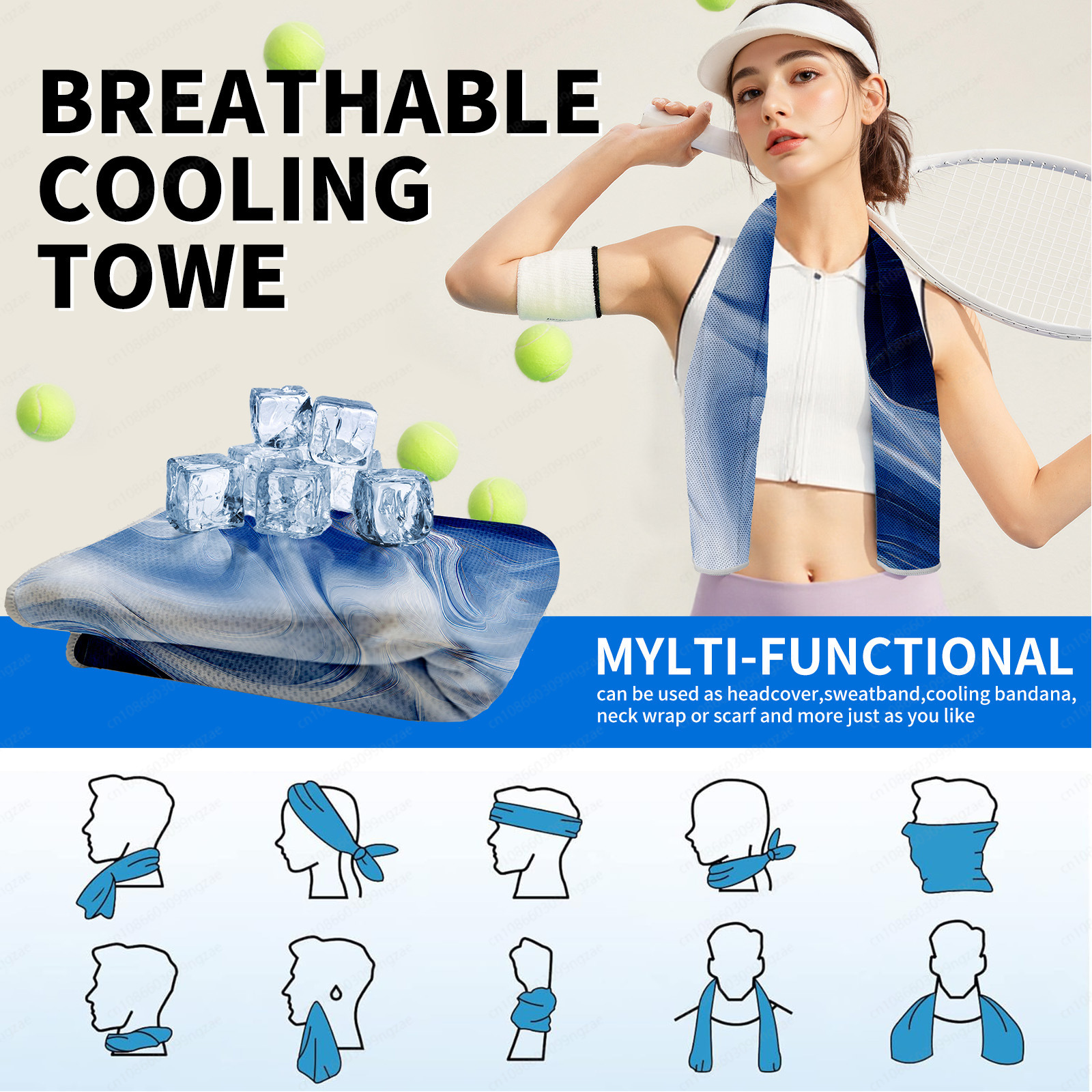 Cooling Quick Dry Sports Towel - Yoga Fitness Gym บทวิจารณ์และราคา