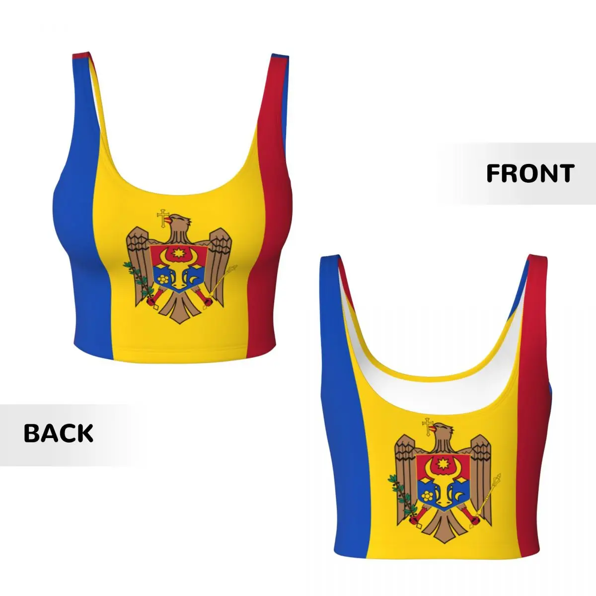 Moldova Flag Basic Tops Women  - Yoga Fitness Women บทวิจารณ์และราคา