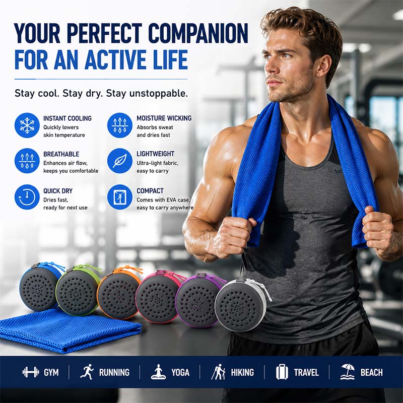Instant Cooling Towel with EVA - Yoga Fitness Gym บทวิจารณ์และราคา