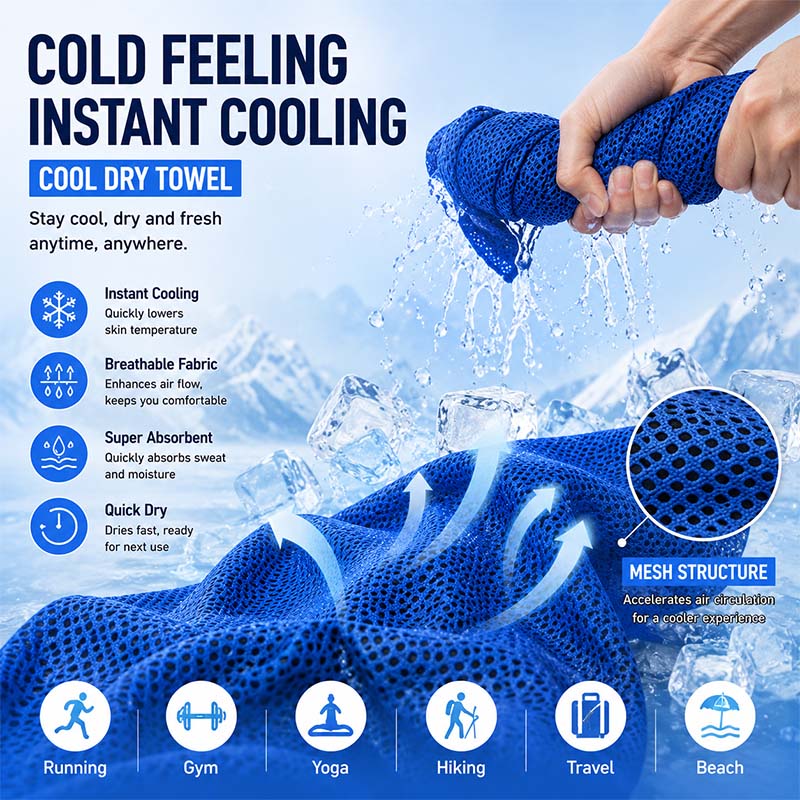 Instant Cooling Towel with EVA - Yoga Fitness Gym บทวิจารณ์และราคา