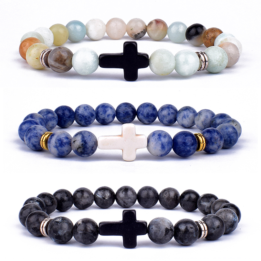 Trendy Jesus Cross Charm Blue  - Yoga Fitness Tracker บทวิจารณ์และราคา