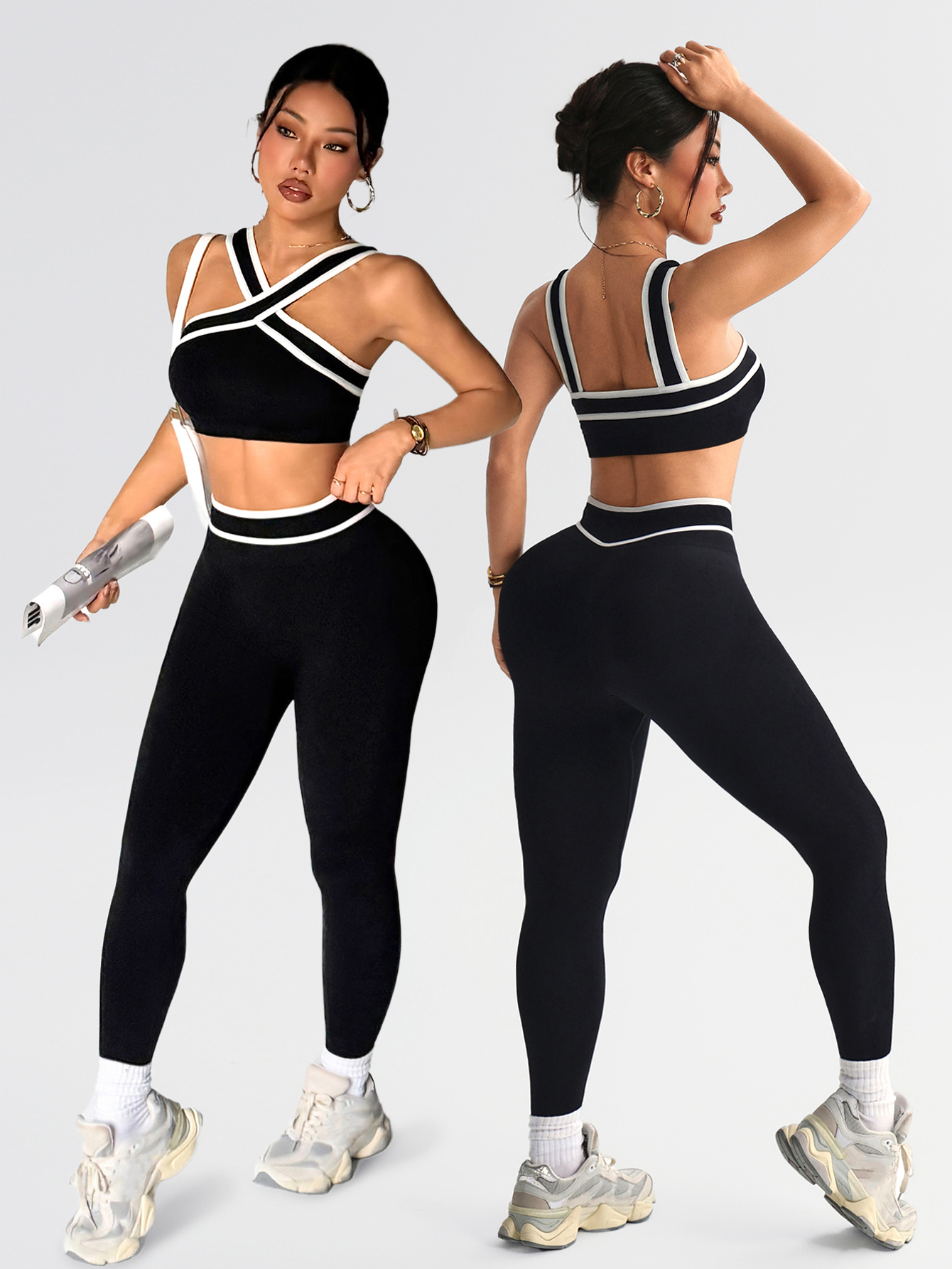 2 pcs Women Seamless Yoga Sets - Yoga Fitness Zumba บทวิจารณ์และราคา