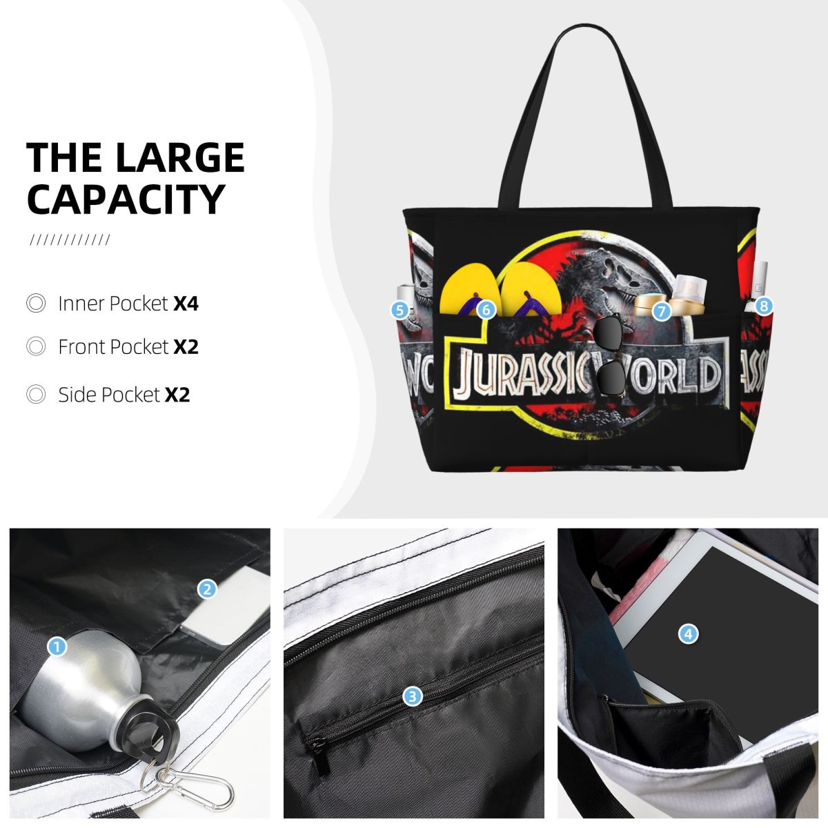 Jurassic World Beach Tote Bag  - Yoga Fitness World บทวิจารณ์และราคา