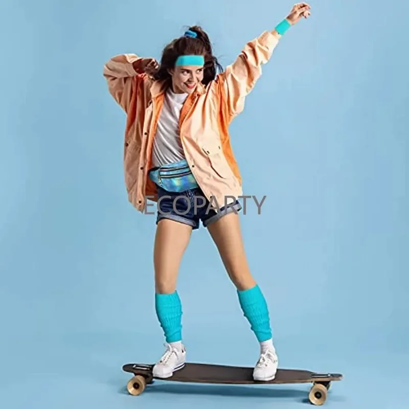 6pc 80s Women Neon Leg Warmers - Yoga Fitness Zumba บทวิจารณ์และราคา