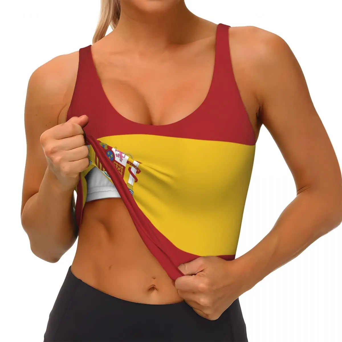 Spain Flag Basic Tops Women Sa - Yoga Fitness Women บทวิจารณ์และราคา