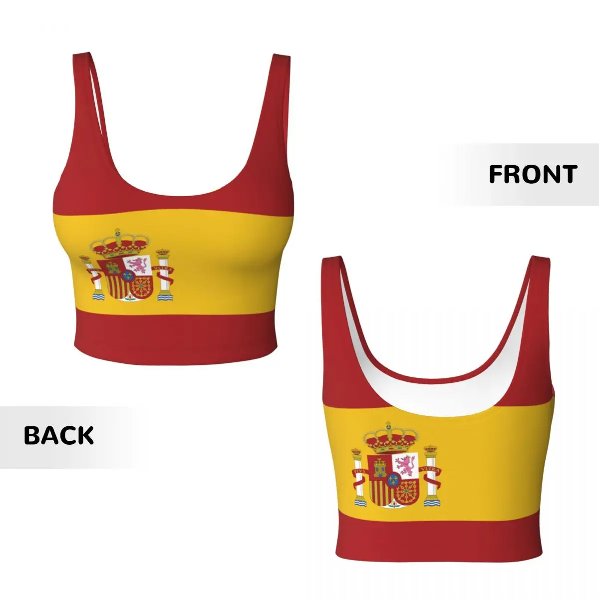 Spain Flag Basic Tops Women Sa - Yoga Fitness Women บทวิจารณ์และราคา